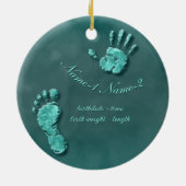Nieuwe Baby-hand n footprint Keramisch Ornament (Achterkant)