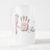 Nieuwe Baby-hand n footprint Matglas Bierpul (Voorkant links)