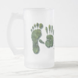 Nieuwe Baby-hand n footprint Matglas Bierpul