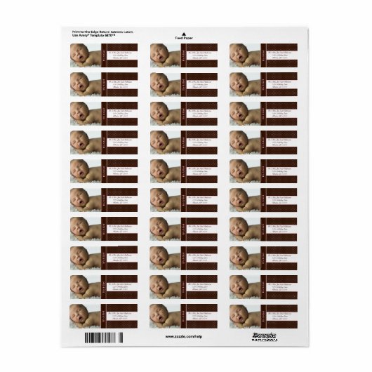 Nieuwe baby Het is een meisje bruin en roze Stippe Etiket (Full Sheet)