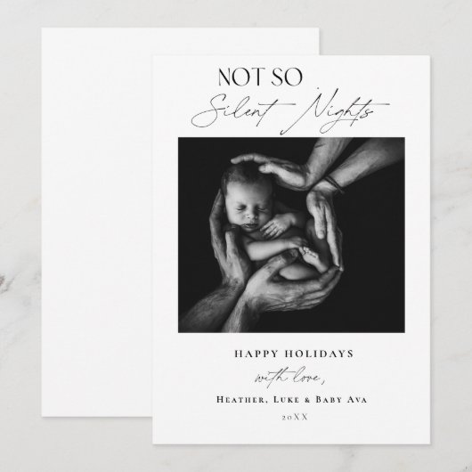 Nieuwe Baby Holiday Cards (Voorkant / Achterkant)