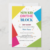 Nieuwe baby in de buurt Kleurrijke baby shower Kaart (Voorkant)