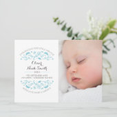 Nieuwe baby jongen aankondiging / dank je kaart (Staand voorkant)