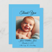 Nieuwe baby jongen dank u kaart / aankondiging (Voorkant / Achterkant)