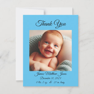 Nieuwe baby jongen dank u kaart / aankondiging
