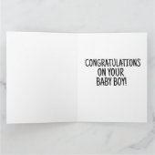 NIEUWE BABY JONGEN GEFELICITEERD WENSKAART KAART (Binnen)