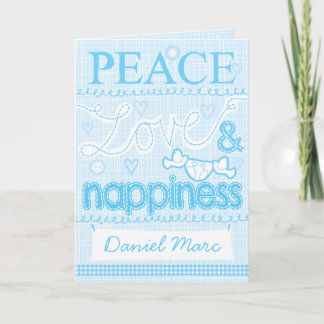 Nieuwe Baby jongen gestikte kaart