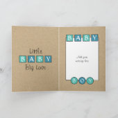 Nieuwe Baby Jongen grote liefde rustiek turquoise  Kaart (Binnen)