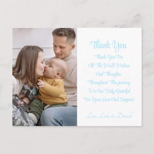 NIEUWE BABY, JONGEN  LIEF BABYFO TOE GEBOORTEAANKO BRIEFKAART (Achterkant)