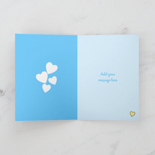 Nieuwe baby jongen Teddy beer blauwe groet Kaart (Binnen)