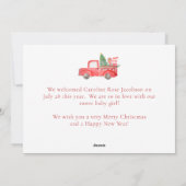 Nieuwe baby kerst familie foto feestdagenkaart (Achterkant)