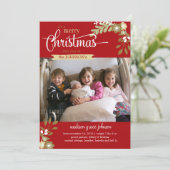 Nieuwe Baby Kerstmis Aankondiging op eigen naam/fo (Staand voorkant)