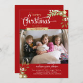 Nieuwe Baby Kerstmis Aankondiging op eigen naam/fo (Voorkant / Achterkant)