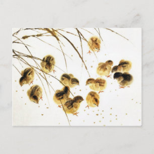 Nieuwe baby kuikens, klassieke Chinese kunst Aankondigingskaart