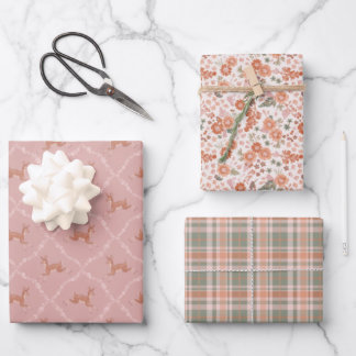 Nieuwe baby - Leaping Fawn in roze Inpakpapier Vel
