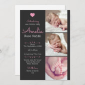 Nieuwe baby meisje aankondiging / dank u kaart A5 (Voorkant / Achterkant)