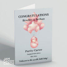 Nieuwe Baby Meisje Aanpasbare Kaart