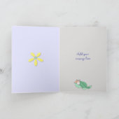 Nieuwe baby meisje feliciteert paarse met een scha kaart (Binnen)