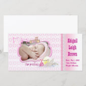 Nieuwe Baby Meisje Fotokaart Aankondiging (Voorkant / Achterkant)