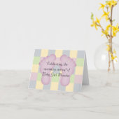 Nieuwe baby meisje gefeliciteerd kaart (Gele Bloem)