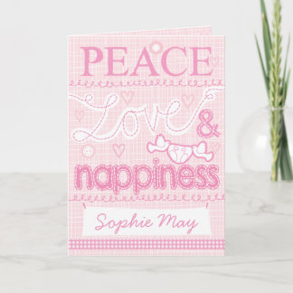 Nieuwe Baby meisje gestikte kaart