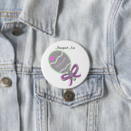 Nieuwe Baby Meisje Knop AANPAST NAAM Ronde Button 7,6 Cm