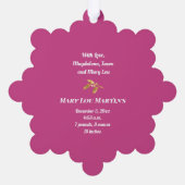 nieuwe baby meisje papier Ornament Kaart (Achterkant)