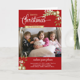 Nieuwe baby Merry Kerstmis aangepaste naam/foto Feestdagen Kaart