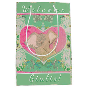 Nieuwe baby met olifant medium cadeauzakje
