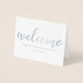 Nieuwe Baby Modern Aankondiging Silver Foil Note C (Voorkant)