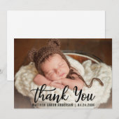 Nieuwe Baby Modern Dank je Blk-kaart Bedankkaart (Voorkant / Achterkant)