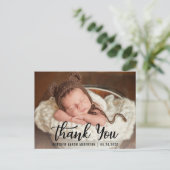 Nieuwe Baby Modern Dank u Blk Briefkaart (Staand voorkant)