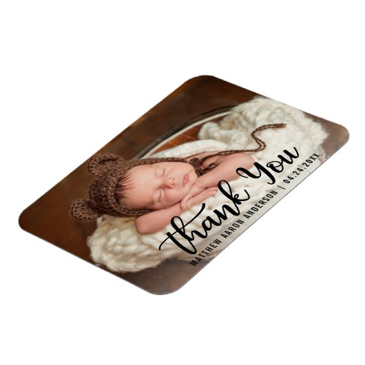 Nieuwe Baby Modern Dank u Blk Magneet (Linkerzijde)