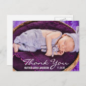 Nieuwe Baby Modern Foto Dank u Aankondigingskaart (Voorkant / Achterkant)