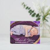 Nieuwe Baby Modern Foto Dank u Aankondigingskaart (Staand voorkant)