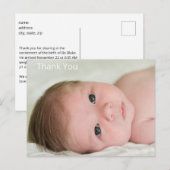 Nieuwe Baby Modern Foto Dank u Briefkaart (Voorkant / Achterkant)