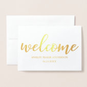 Nieuwe Baby moderne Aankondiging Gold Foil kaart (Voorkant met envelop)