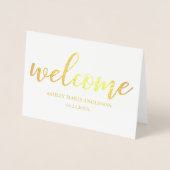 Nieuwe Baby moderne Aankondiging Gold Foil kaart (Voorkant)