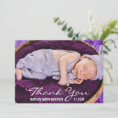 Nieuwe Baby moderne Foto Dank je wel Bedankkaart (Staand voorkant)