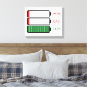 NIEUWE BABY, MOEDER, en DAD Fysieke/Mentale Batter Canvas Afdruk (Insitu (Slaapkamer))