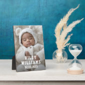 Nieuwe baby naam datum foto fotoplaat (Zijkant)