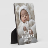 Nieuwe baby naam datum foto fotoplaat (Zijkant)