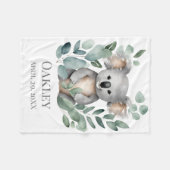 Nieuwe Baby Naam Geboortedatum Koala Beer Fleece Deken (Voorkant (Horizontaal))