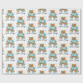 Nieuwe baby of Baby shower Blue Teddy Bear Cadeaupapier (Vlak)