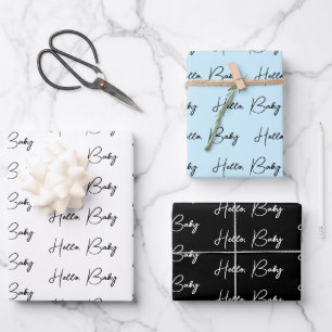 Nieuwe baby of Baby shower Hallo Baby Inpakpapier Vel