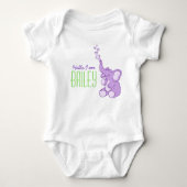 Nieuwe baby olifant welkom baby naam shirt (Voorkant)