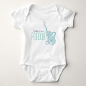 Nieuwe baby olifant welkom jongens naam shirt (Voorkant)