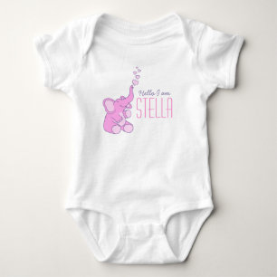 Nieuwe baby olifant welkom meisjes naam shirt