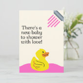 Nieuwe Baby om te douchen met liefde - Roze water Kaart (Staand voorkant)