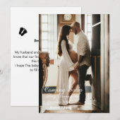 Nieuwe baby onderweg, zwangerschapsuitkondigingska kaart (Voorkant / Achterkant)